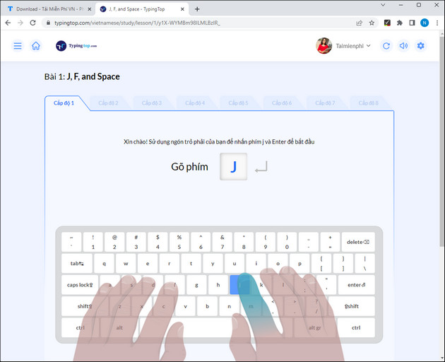 Instructions for practicing fast keyboard typing, effective 10-finger typing Picture 4