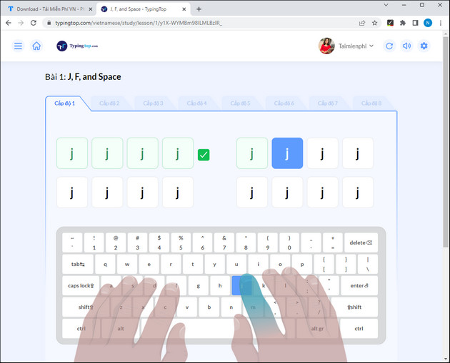 Instructions for practicing fast keyboard typing, effective 10-finger typing Picture 5