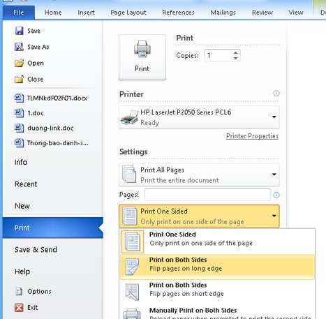 Instructions for printing double-sided Word, PDF, Excel files Picture 3