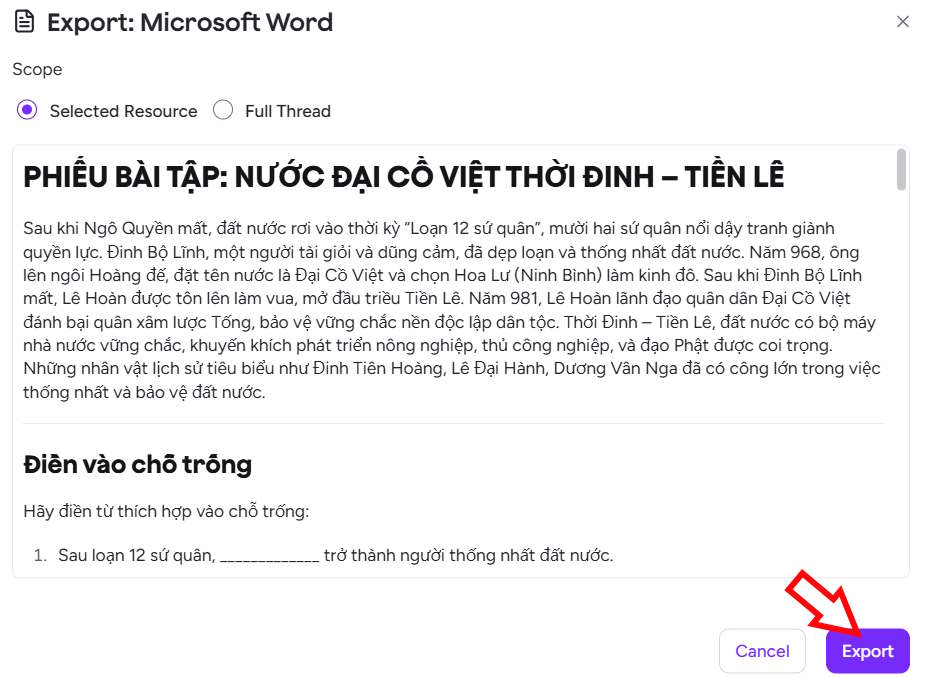 Instructions on how to quickly create worksheets on Magic School Picture 8