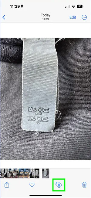 Instructions for reading clothing label information on iPhone Picture 1