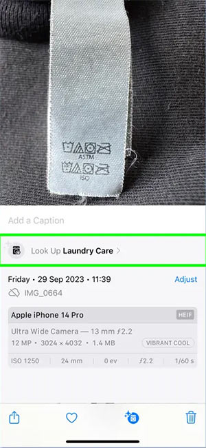 Instructions for reading clothing label information on iPhone Picture 2