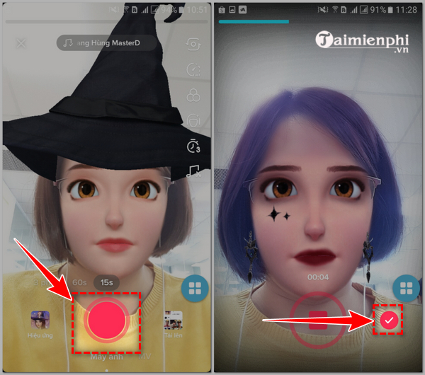 Instructions for recording cartoon character filter videos on TikTok Picture 3