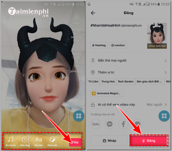 Instructions for recording cartoon character filter videos on TikTok Picture 4