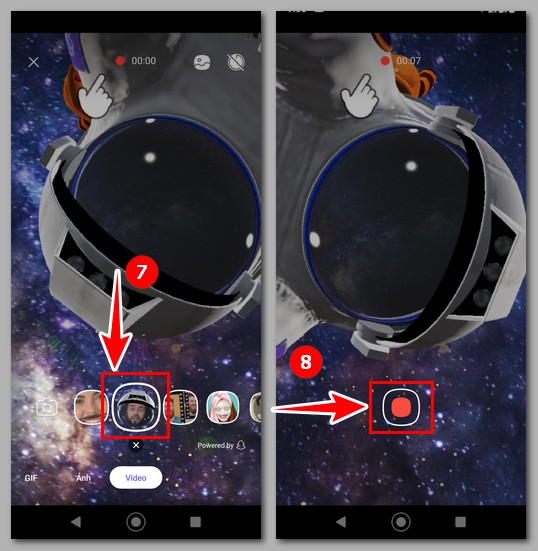 Instructions for recording face filter videos on Viber Picture 4