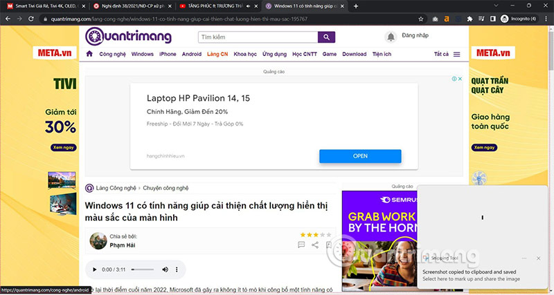 Instructions for recording screen using Snipping Tool on Windows 11 Picture 4