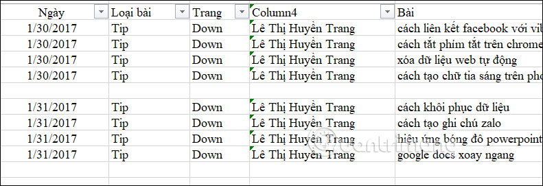 Picture 3 of Instructions on how to remove table formatting in Excel