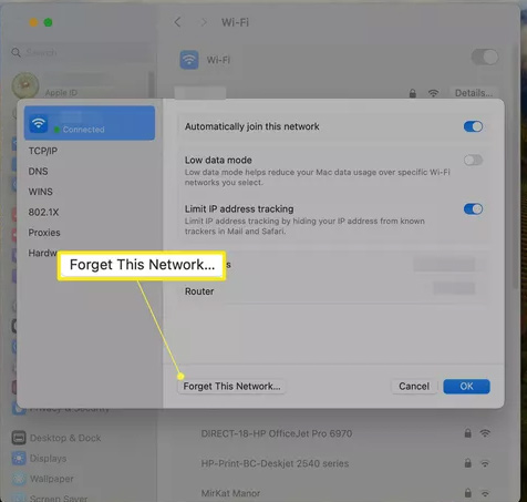 Picture 2 of Instructions on how to reset network settings on a Mac