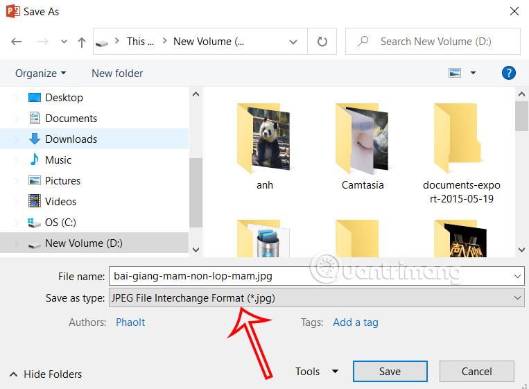 Instructions for saving images from Powerpoint to your computer Picture 4