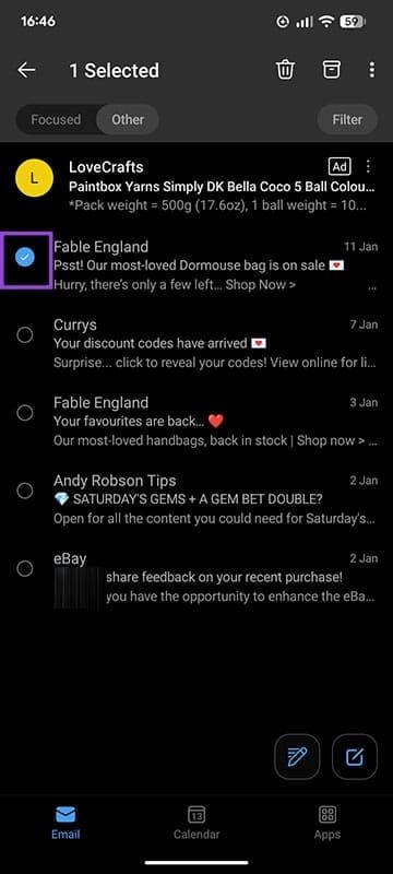 Instructions on selecting multiple emails in Outlook Picture 3