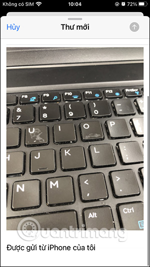 Instructions on how to send emails with attachments on iPhone. Picture 6