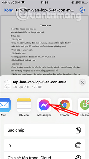 Picture 13 of Instructions on sending files via Messenger on your phone and computer.