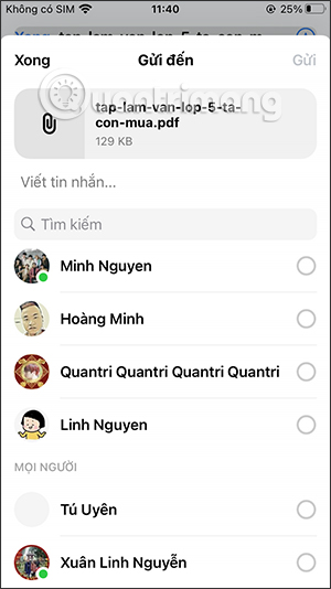 Picture 14 of Instructions on sending files via Messenger on your phone and computer.