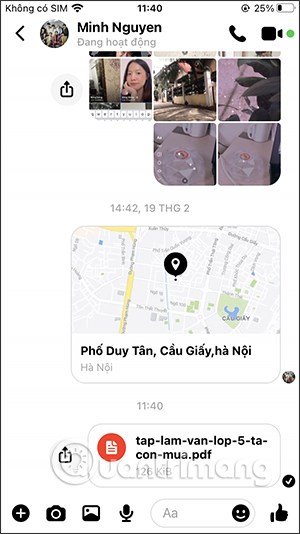 Picture 15 of Instructions on sending files via Messenger on your phone and computer.