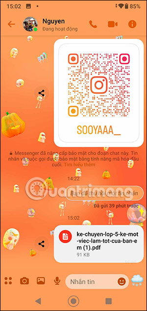 Picture 5 of Instructions on sending files via Messenger on your phone and computer.