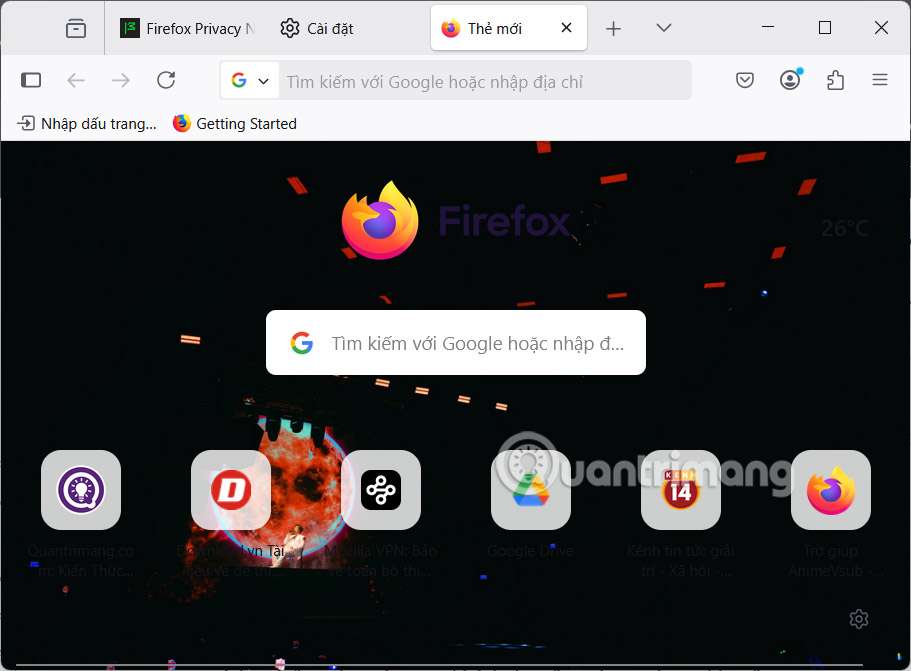Instructions for setting new tab wallpaper on Firefox Picture 5