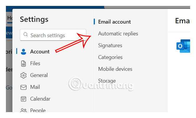 Instructions for setting up an out of office email on Outlook Picture 2