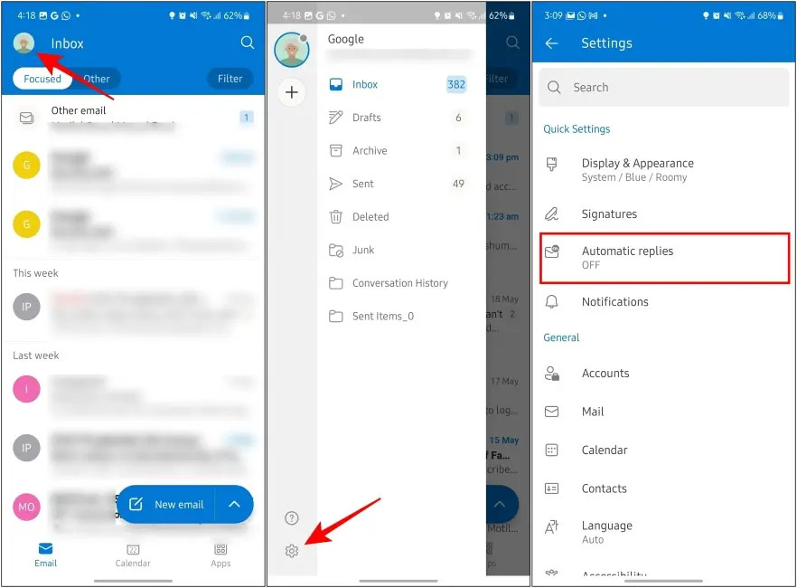 Instructions for setting up an out of office email on Outlook Picture 6