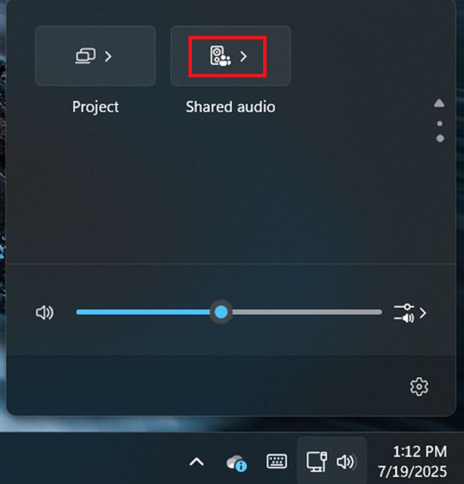 Instructions for sharing audio between two devices on Windows Picture 1
