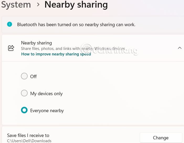 Instructions for sharing files using Nearby Sharing Windows 11 Picture 2