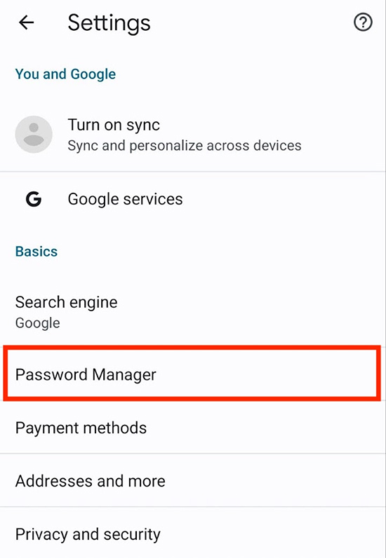 Instructions for sharing passwords in Google Family Picture 1