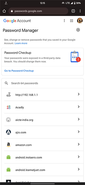 Instructions for sharing passwords in Google Family Picture 2