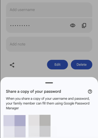 Instructions for sharing passwords in Google Family Picture 4