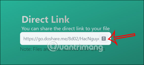 Instructions for sharing temporary files on DoShare Picture 3