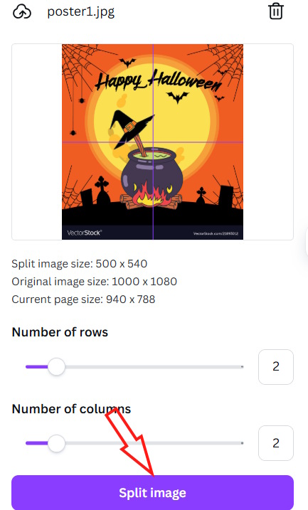Instructions for splitting photos using Canva are very simple Picture 7