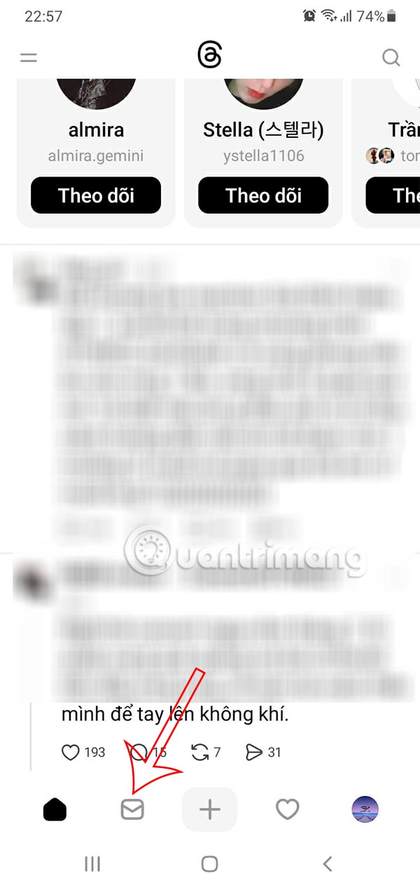 Instructions for messaging on the Threads app Picture 1