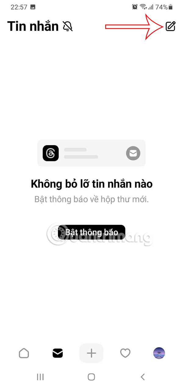 Instructions for messaging on the Threads app Picture 2