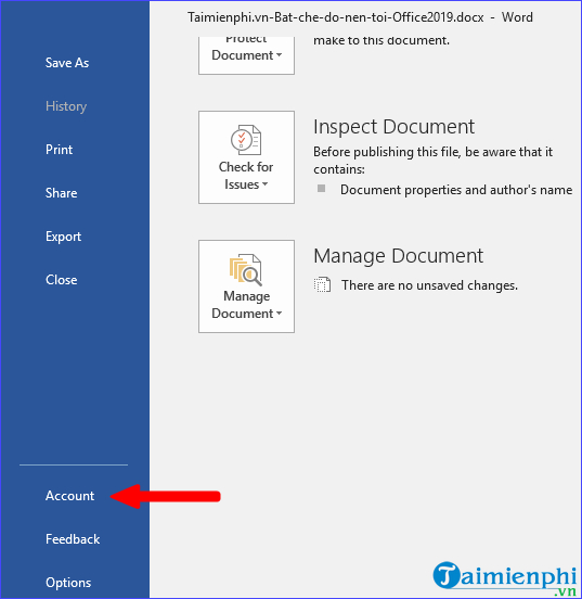 Instructions for turning on Dark Mode on Office 2019 Picture 7