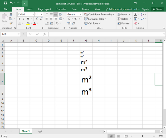 Instructions for typing m2 m3 in Word, Excel, Powerpoint Picture 3