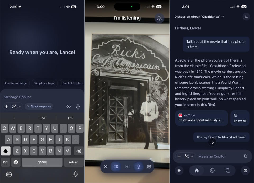 Instructions on using Copilot Vision to analyze screen content. Picture 5