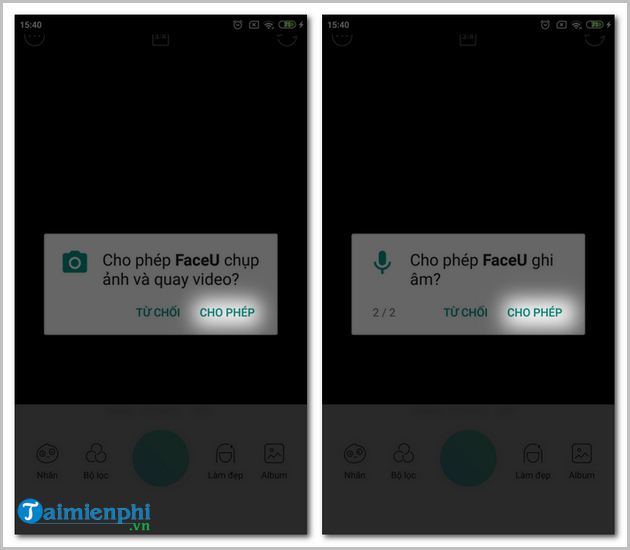 Picture 3 of Instructions for using FaceU on your phone.