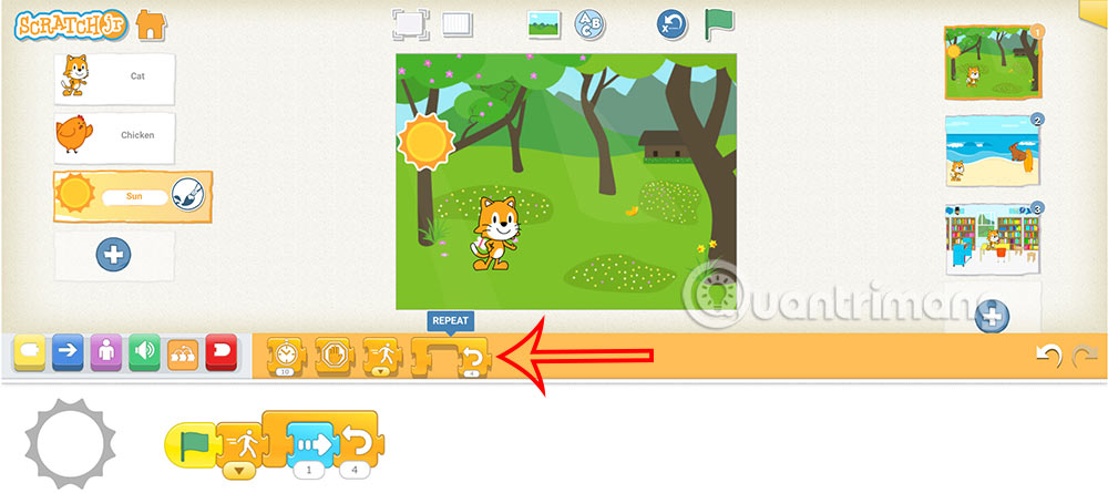 Instructions for using loops in ScratchJR Picture 5