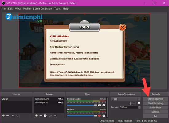 Instructions for using OBS Studio, live streaming and screen recording Picture 9