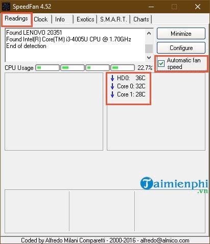 Picture 3 of Instructions for using SpeedFan to check CPU temperature and fan speed.