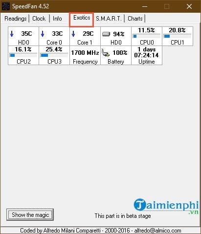 Picture 6 of Instructions for using SpeedFan to check CPU temperature and fan speed.