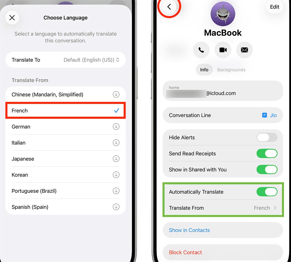 How to use the translation feature in Messages on iPhone Picture 4