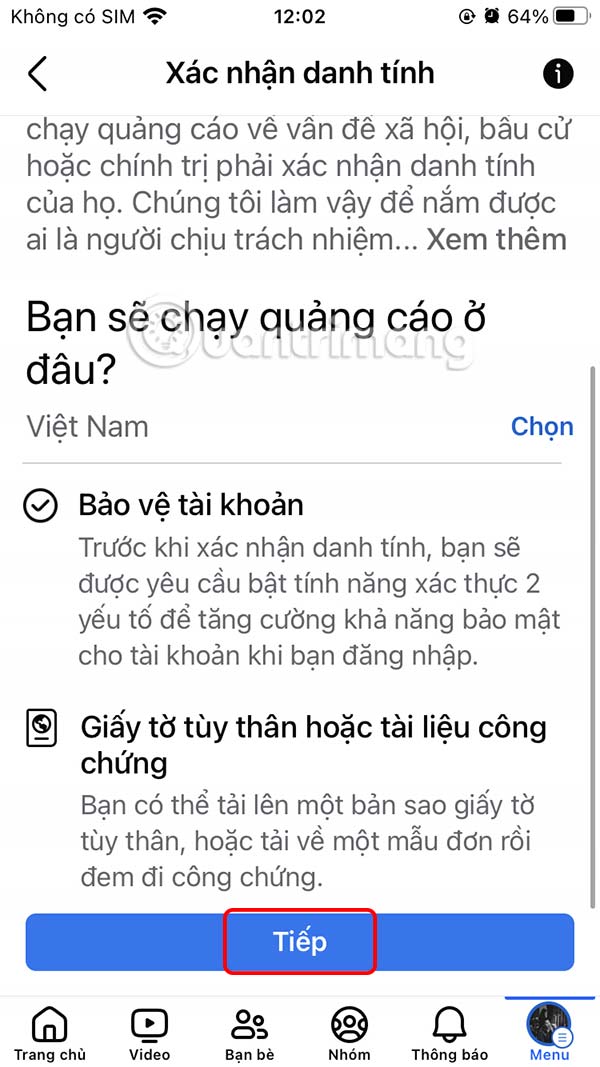 Instructions for verifying Facebook account identity Picture 10