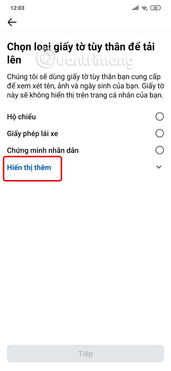 Instructions for verifying Facebook account identity Picture 13