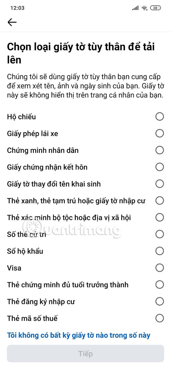 Instructions for verifying Facebook account identity Picture 14