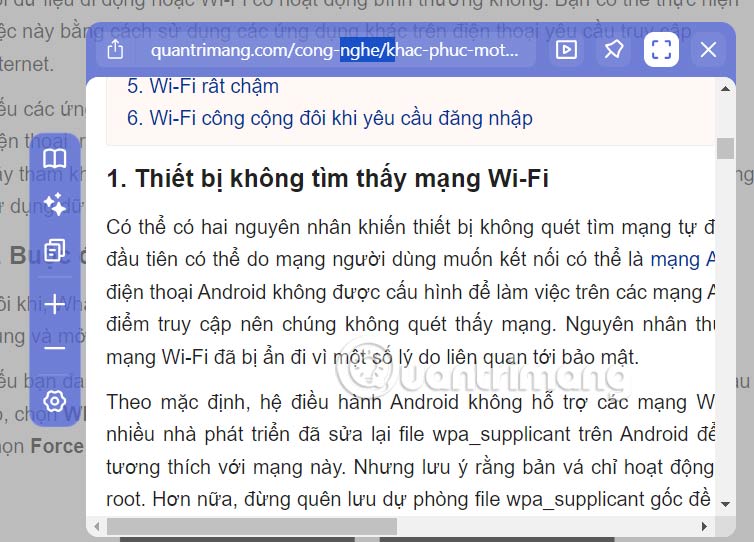 Instructions for viewing link summary content on Chrome Picture 5