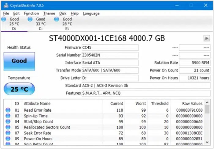 Instructions on checking hard drive status using CrystalDiskInfo Picture 1