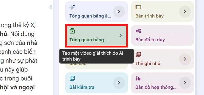 Picture 3 of Instructions on converting lessons into videos on NotebookLM