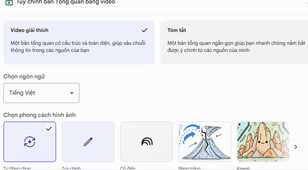 Picture 4 of Instructions on converting lessons into videos on NotebookLM