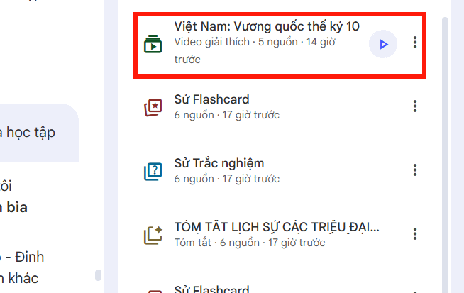 Picture 6 of Instructions on converting lessons into videos on NotebookLM