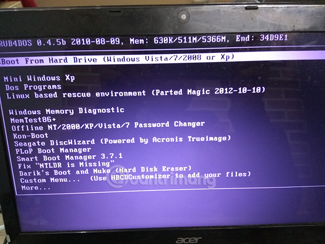 Picture 9 of Guide to quickly creating a bootable USB drive with Hiren's BootCD.