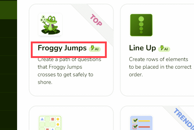 images 1 of Instructions on creating a Froggy Jumps game on Educaplay